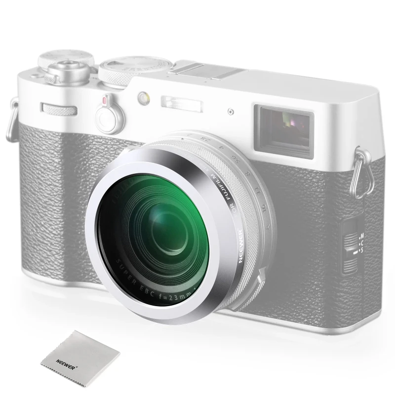 NEEWER Black Diffusion 1/4 Lens Filter for Fujifilm X100 Series Cameras-Silver Frame