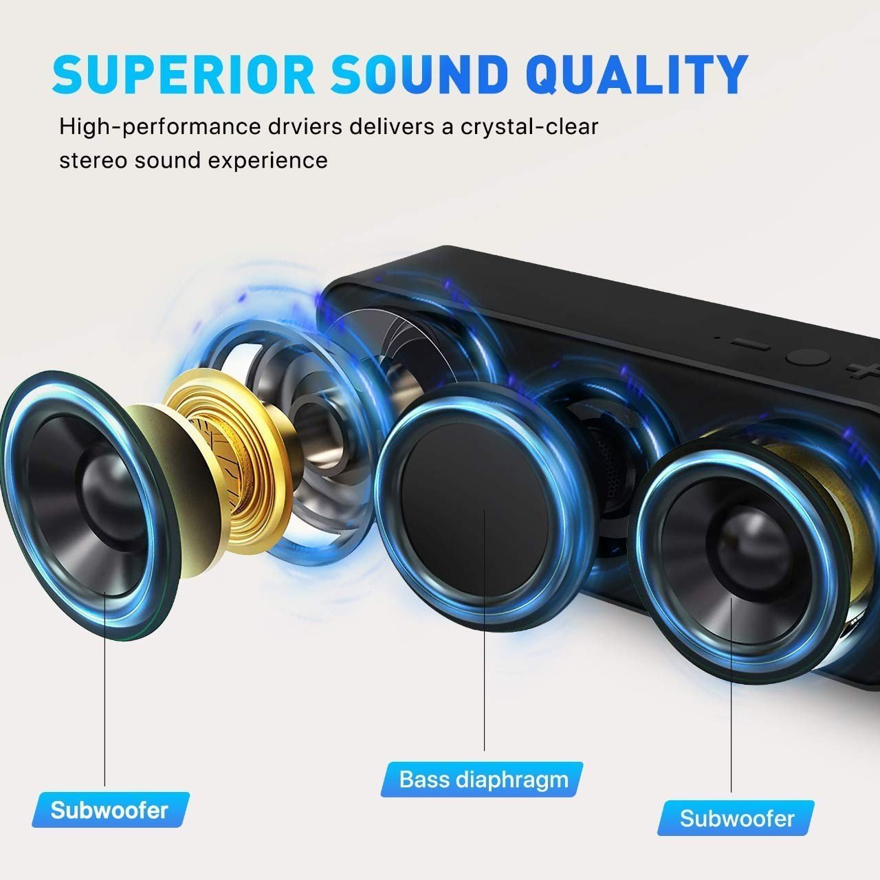 OUD® OD-BT-590FM 10W Bluetooth Speaker with Deep Bass, Portable, Xtra Long Battery Life and Speaker with mic (Black)