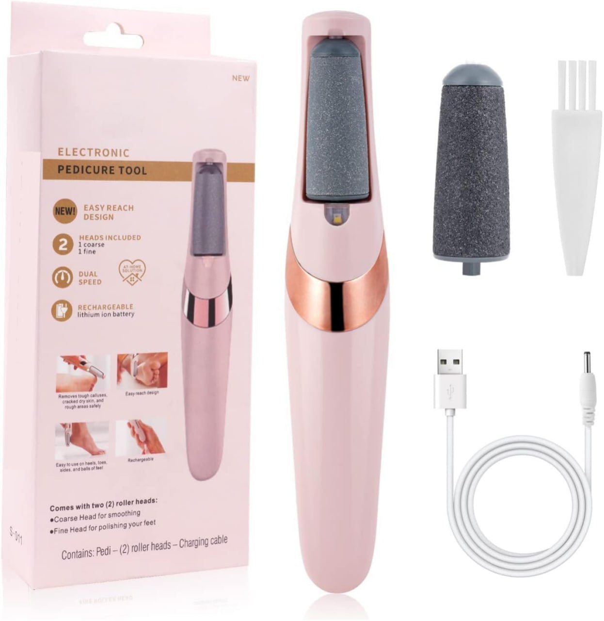 SmartGadgets Pedi Roller Rechargeable Pedicure Machine & Foot Spa Tool | Dead Skin & Crack Heel Repair | Smooth Pedicure Wand, Foot Cleaner Machine Remover for Dry, Hard Skin