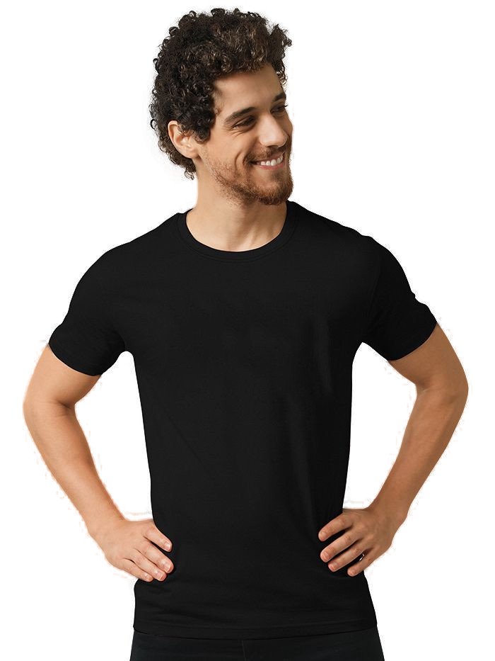 Beorign Regular Fit Solid Stylish Look And Trendy Model Casual Cotton Blend Half Sleeves Printed T-Shirt for Men | Black Colour ( M , L , XL )