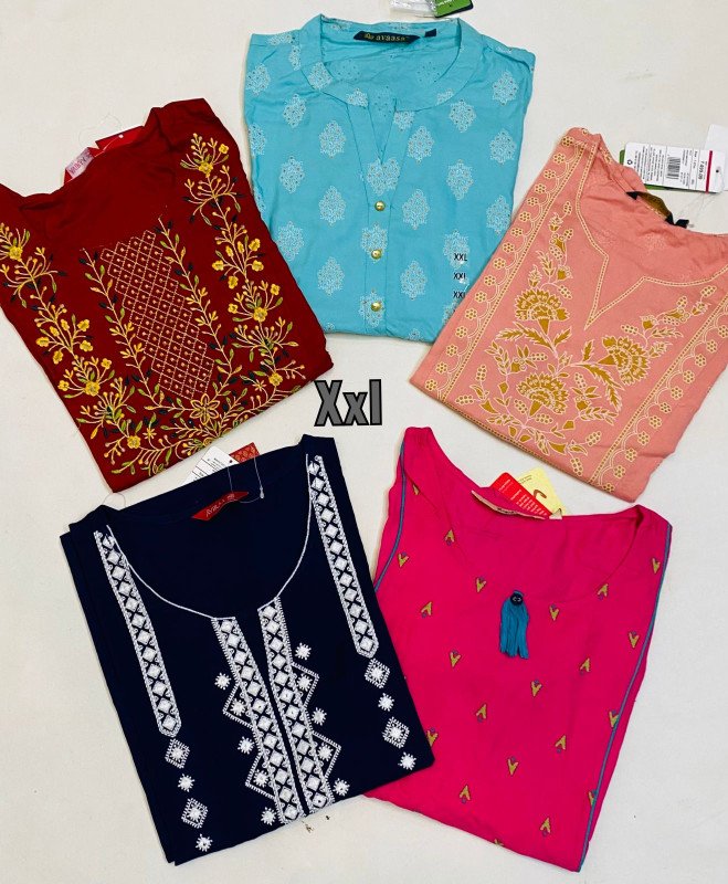 Sew In Style Attractive & Stylish SoftCotton & Cotton Kurta For Women - Multicolour (XXL) | Ladies Kurta | Churidar Top