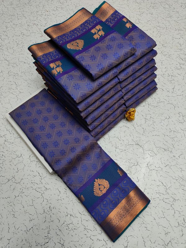 Edathal Star Collection's Beautiful Women's 3D Embossed Karizma Soft Silk Saree
