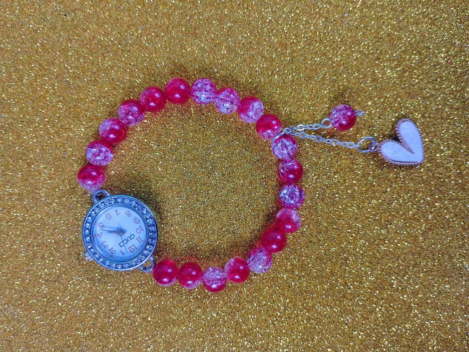 Bracelet Watch For Women And Girls With Hanging (RED)