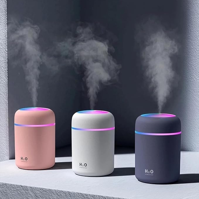 SmartGadgets H2O Humidifier- Humidifier for Room Bedroom Office Home, Essential Aroma Diffuser with Colorful Light, 300ml, (H2O)