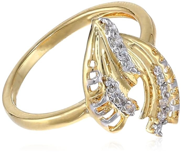 Women Delightly Gold and Rhodium Plated Cz Ring(256Rcb440_10)