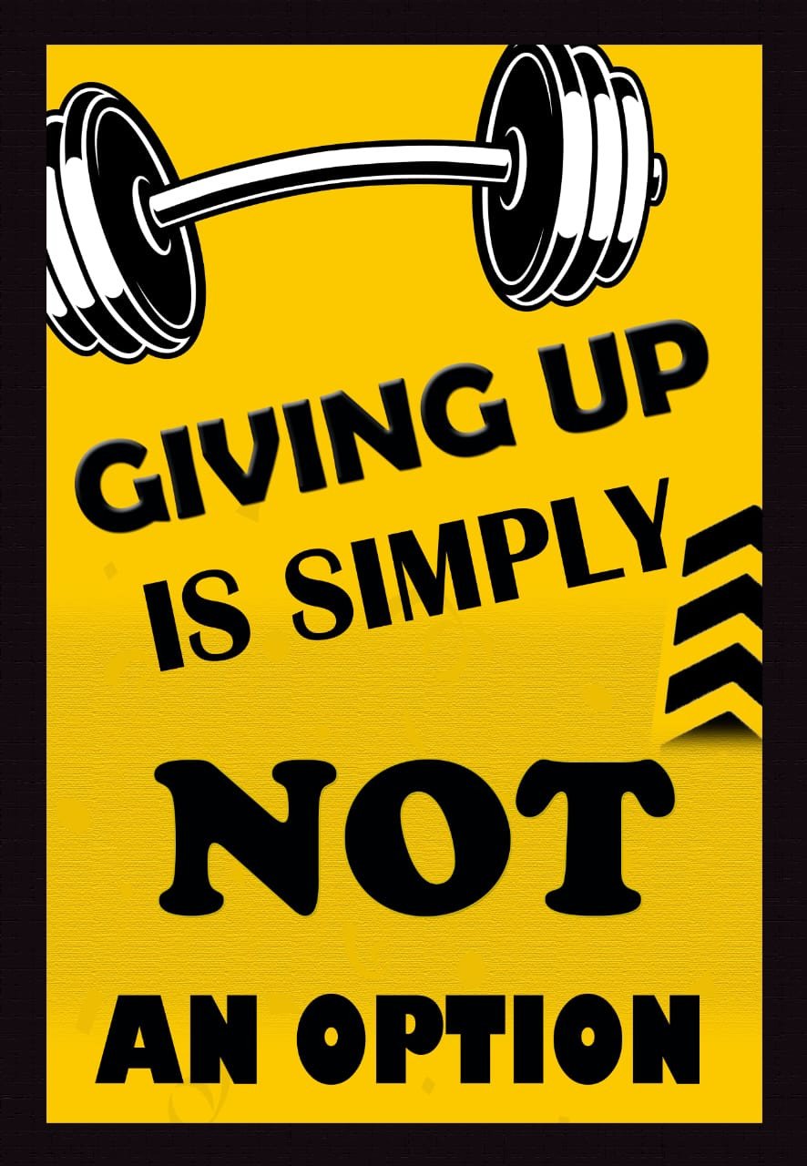 Fitness Gym & Healthy Inspirational Quote Laminated Wall Hanging Poster With Frame (Different Size) | Hanging Wall Poster | Home/Fitness Center Decoration Poster