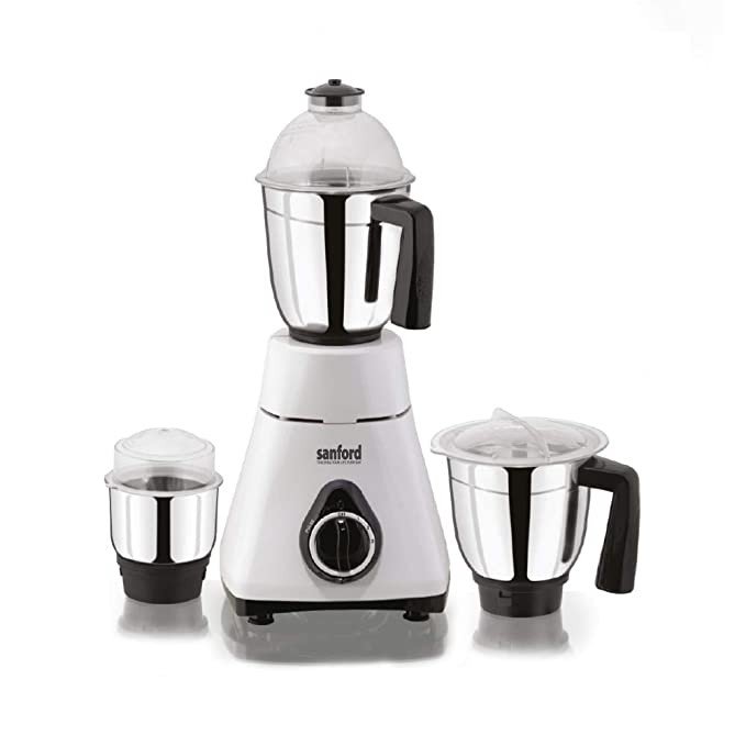 Sanford 3 In 1 Grinder Mixer 750 Watts 1.5 Litre - White Colour | SF5911GM BS B | 750 Mixer Grinder | Mixy | 3 Jars