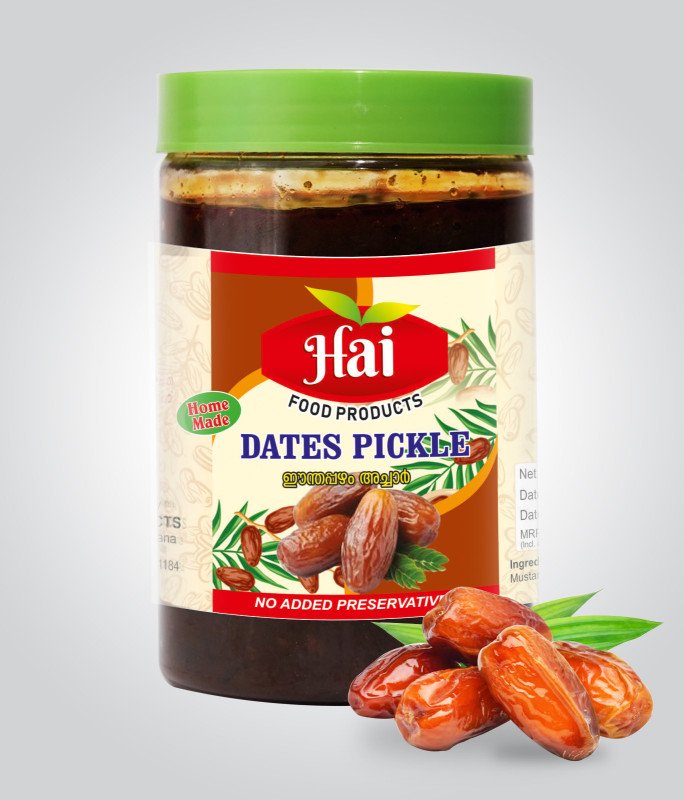 HAI's Kerala Traditional Dates Pickle – Sweet & Savory with Exotic Spices | 100% Natural, Homemade & Organic | No Preservatives- 1 Kg