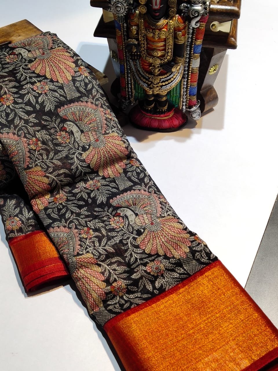 ELC Beautiful chanderi saree with kalamkari design