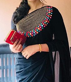 Ladies fashion Hand work Georgette saree Any color available Prebook 15 days