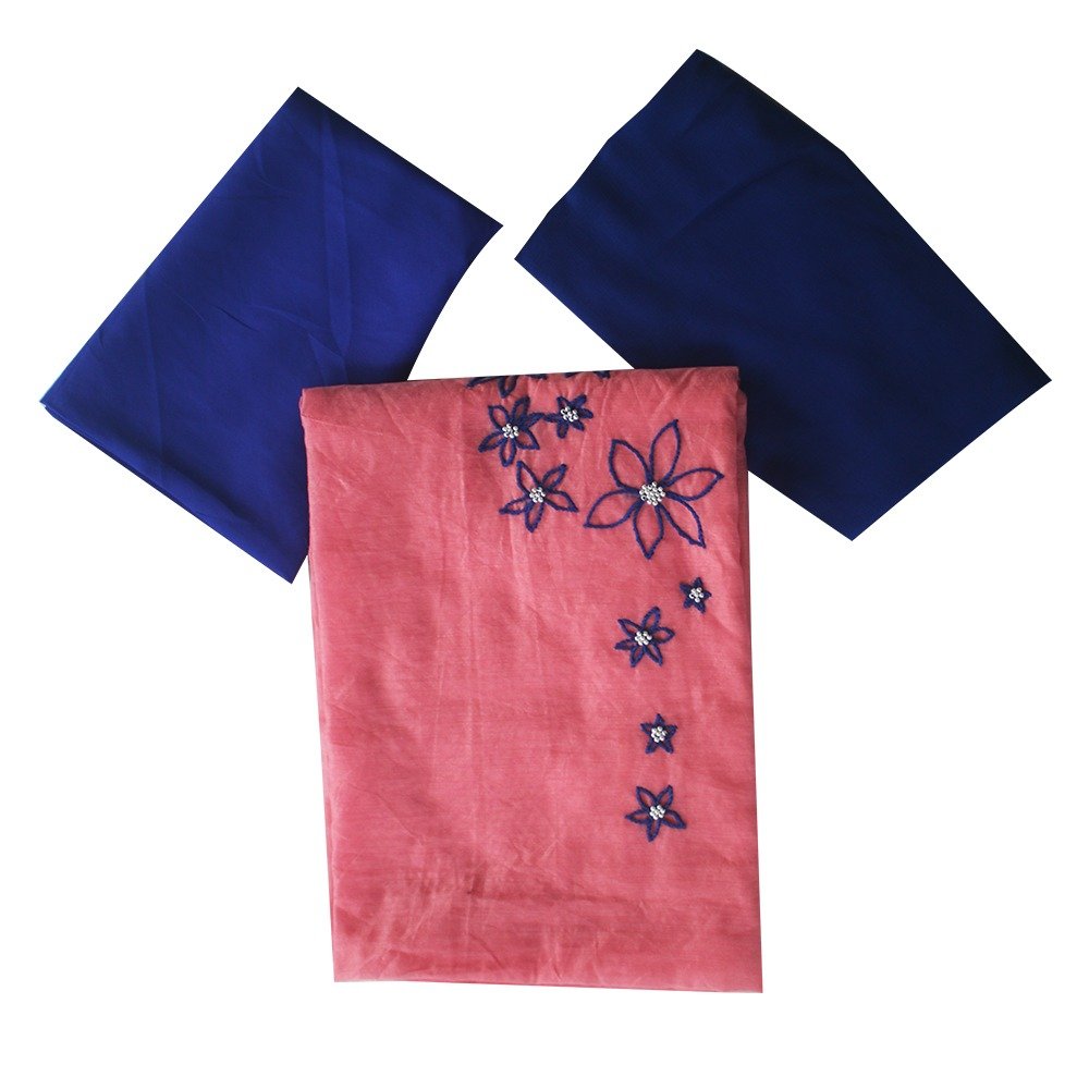 Attractive Churidar material, full set, Chantheri Silk top, Cotton bottom, Shiffon shall