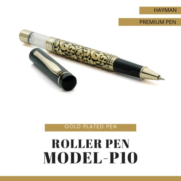 EHP Hayman 24 CT Gold Plated Crystal Designer Roller Ball Pen with Box (P-10)
