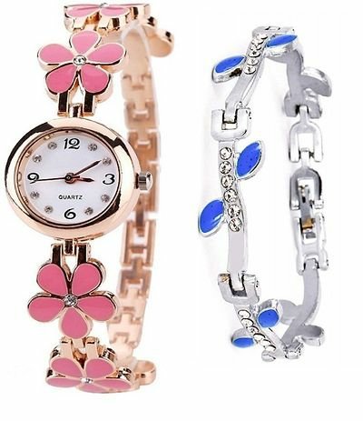 FSS Designer Metal Watch With Metal Bracelet For Women