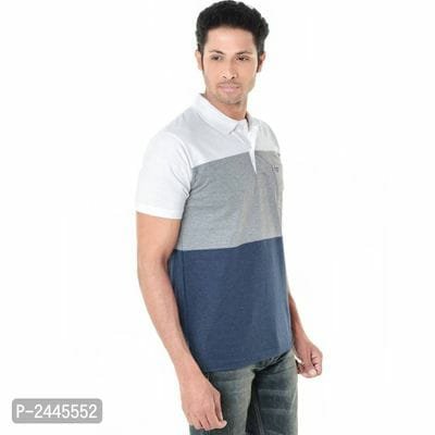 FSS Mens Grey Blend Polos Cotton Casual T- Shirt