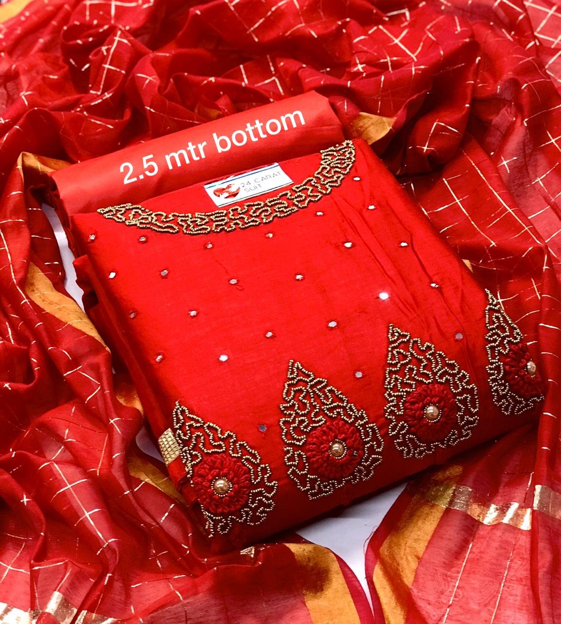 JKD Churidar Dress Material in attracting red color