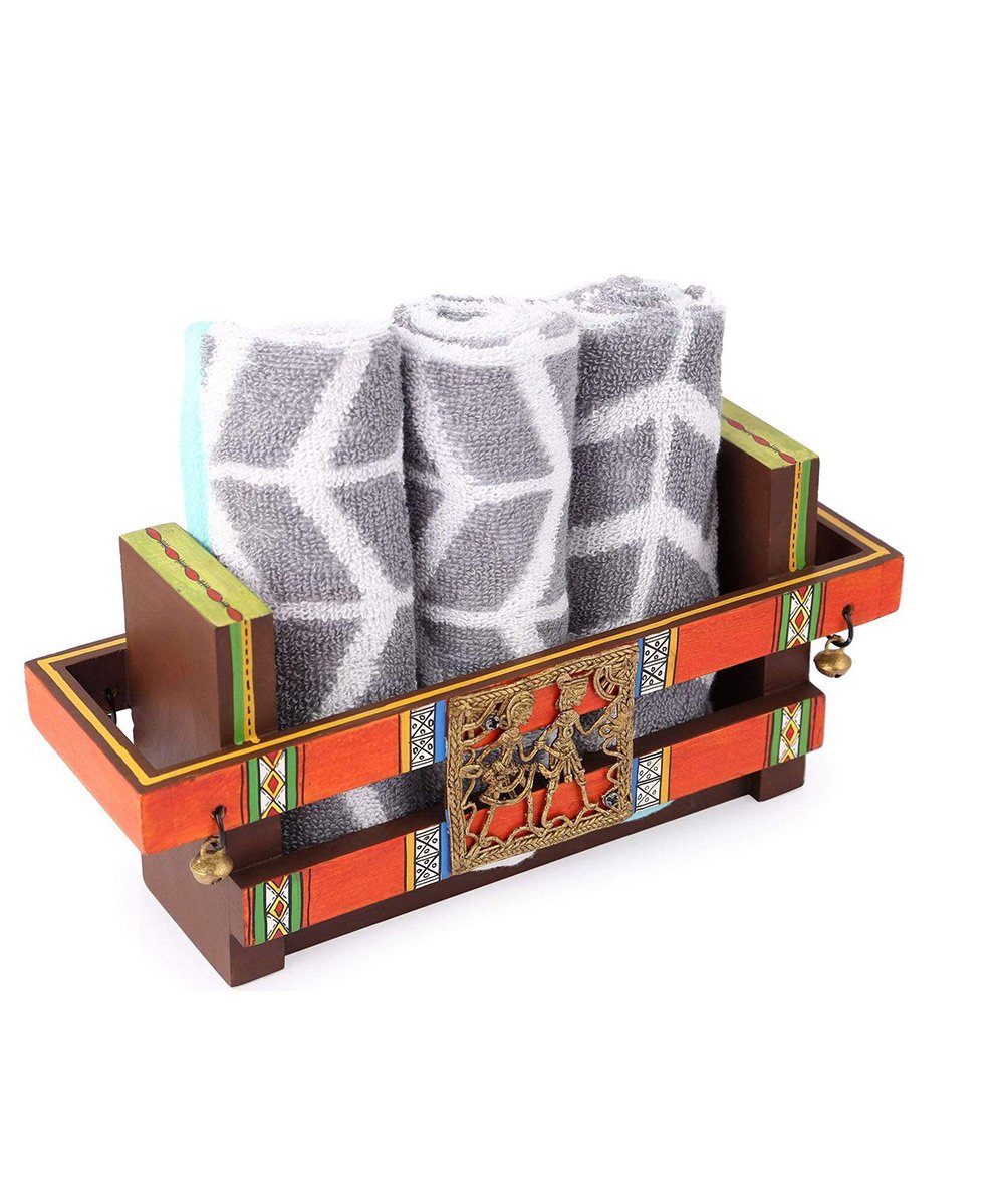 Handcrafted Wooden Towel Holder Organizer Napkin Organizer For Kitchen