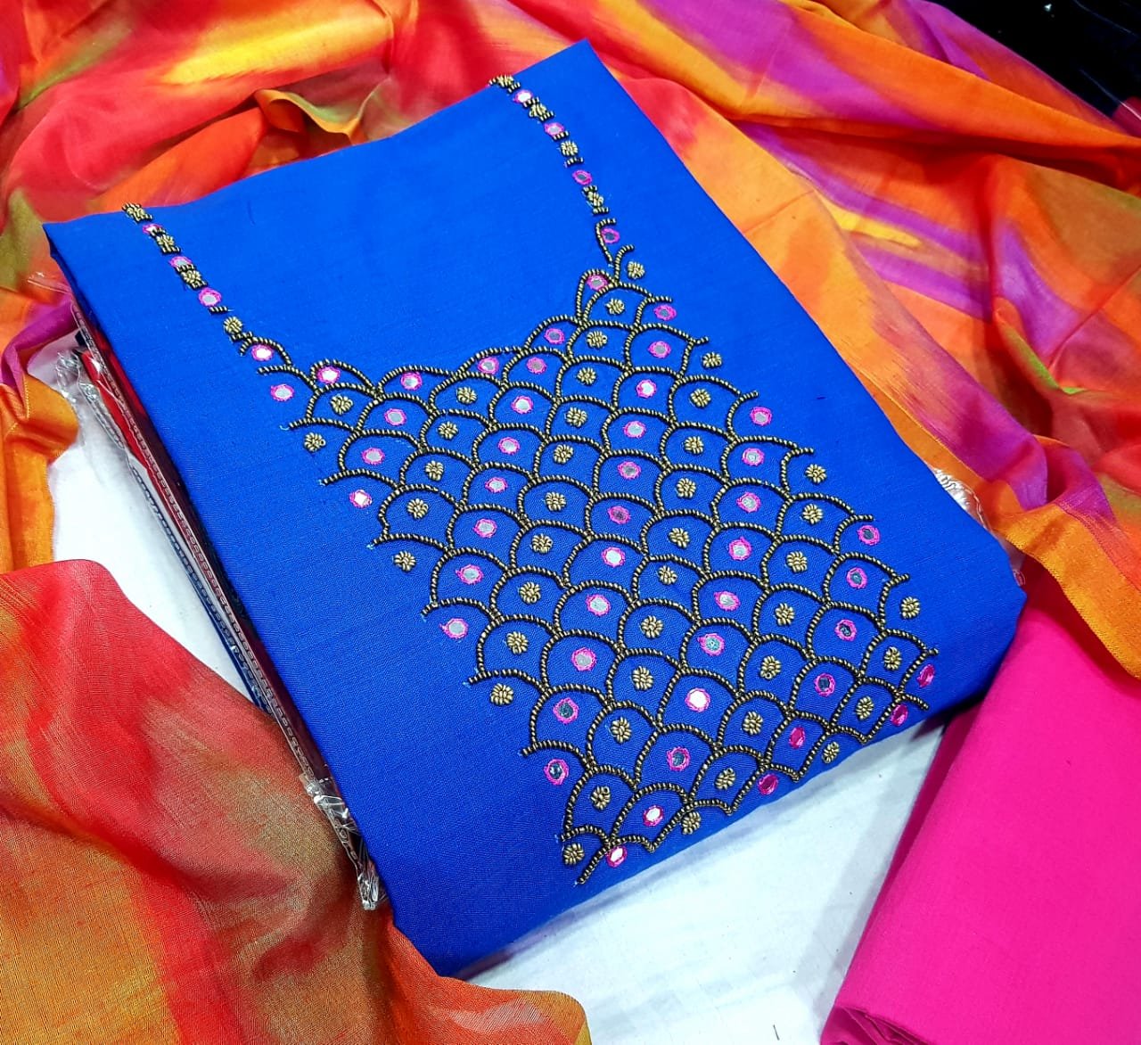 JKD Unstichted Churidar Dress Material in different colors