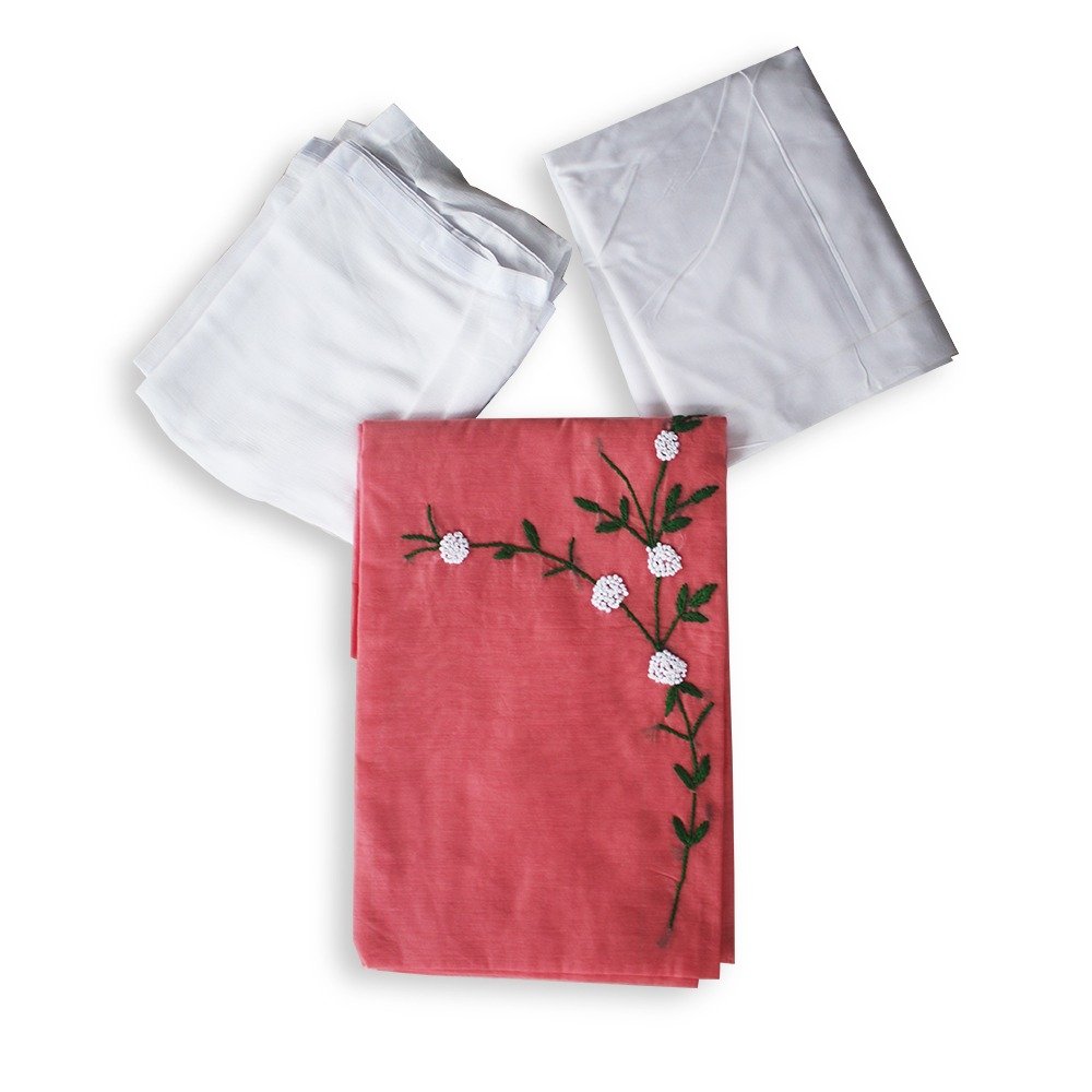 Nice-looking Churidar material, full set, Chantheri Silk top, Cotton bottom, Shiffon shall
