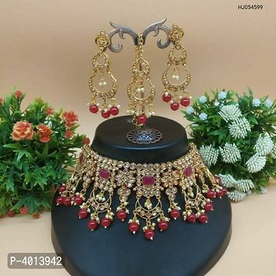 FSS Attractive Copper Choker Set With Earring And Mangtika