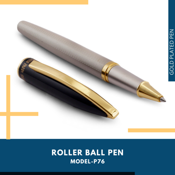 EHP Hayman Picasso Parri 24 CT Gold Plated Roller Ball Pen with Box (P-76)
