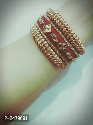FSS Stylish Maroon Colour Silk Thread Bangle