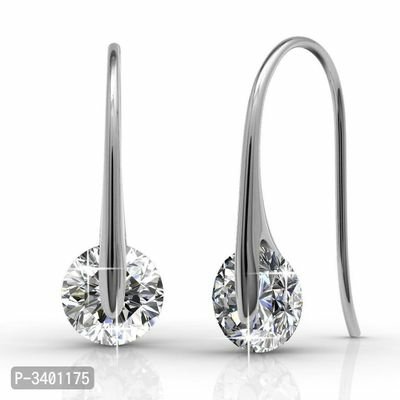 FSS Women Silver Colour Alloy Drop Earrings