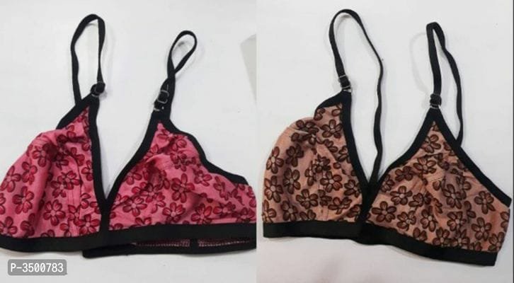 FSS Cotton Printed Non- Padded Bra Set Of 2