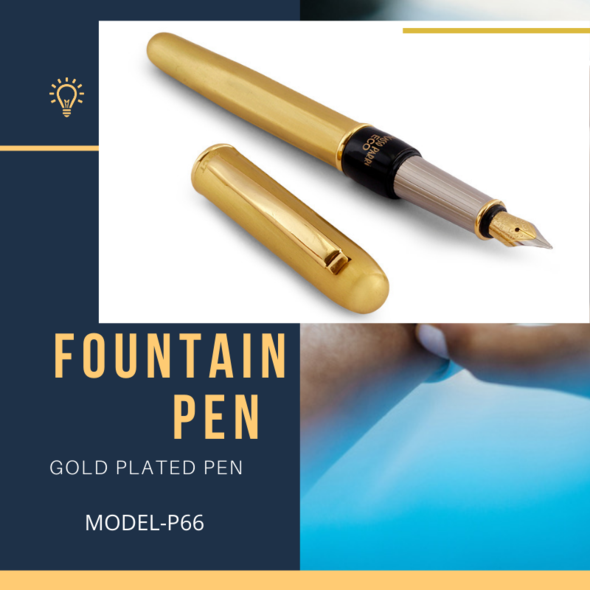 EHP Hayman Picasso Parri Gold Plated Fountain Pen with Box (Pen-66)