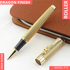 EHP Hayman Jinhao 1200 Golden Dragon Carved Gold Plated Roller Ball Pen with Box (P-16)