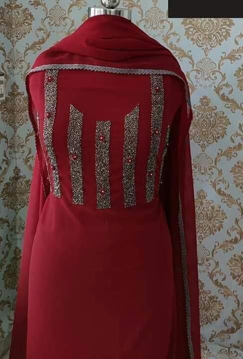 EKD Georgette top, matching bottom, georgette dupatta , Prebook 15 days