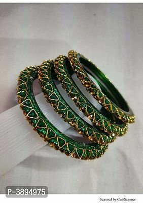 FSS Party Wear Glass Kada Bangles Set Of 4