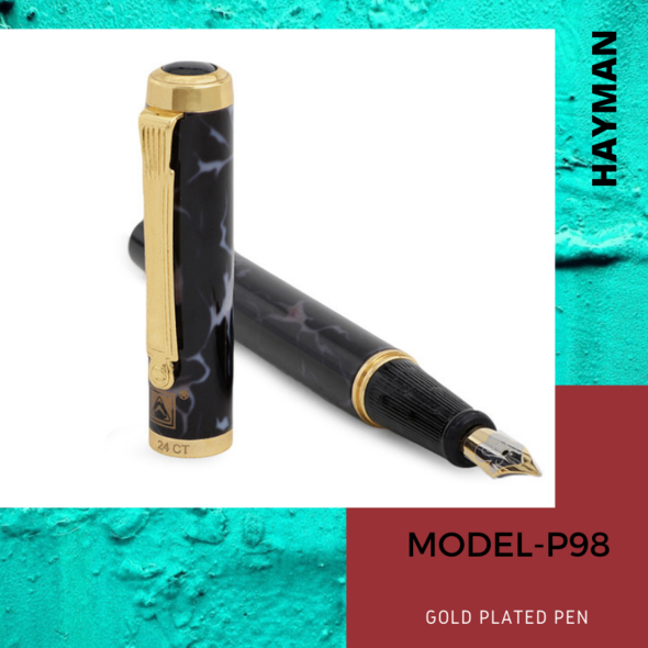 EHP Hayman 24 CT Gold Plated Fountain Pen With Box (P-98)