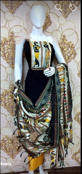 MKD  Top Slub Cotton Bottom Cotton Dupatta Manipri silk