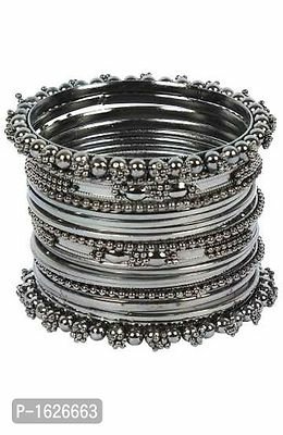 FSS Treditional Oxidized Silver Bangles Set