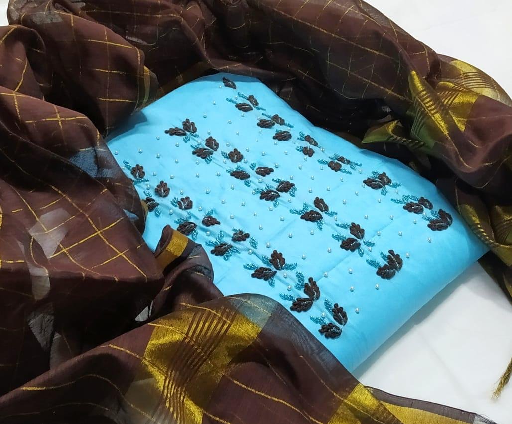 Ladies fashion churidar material with hand work