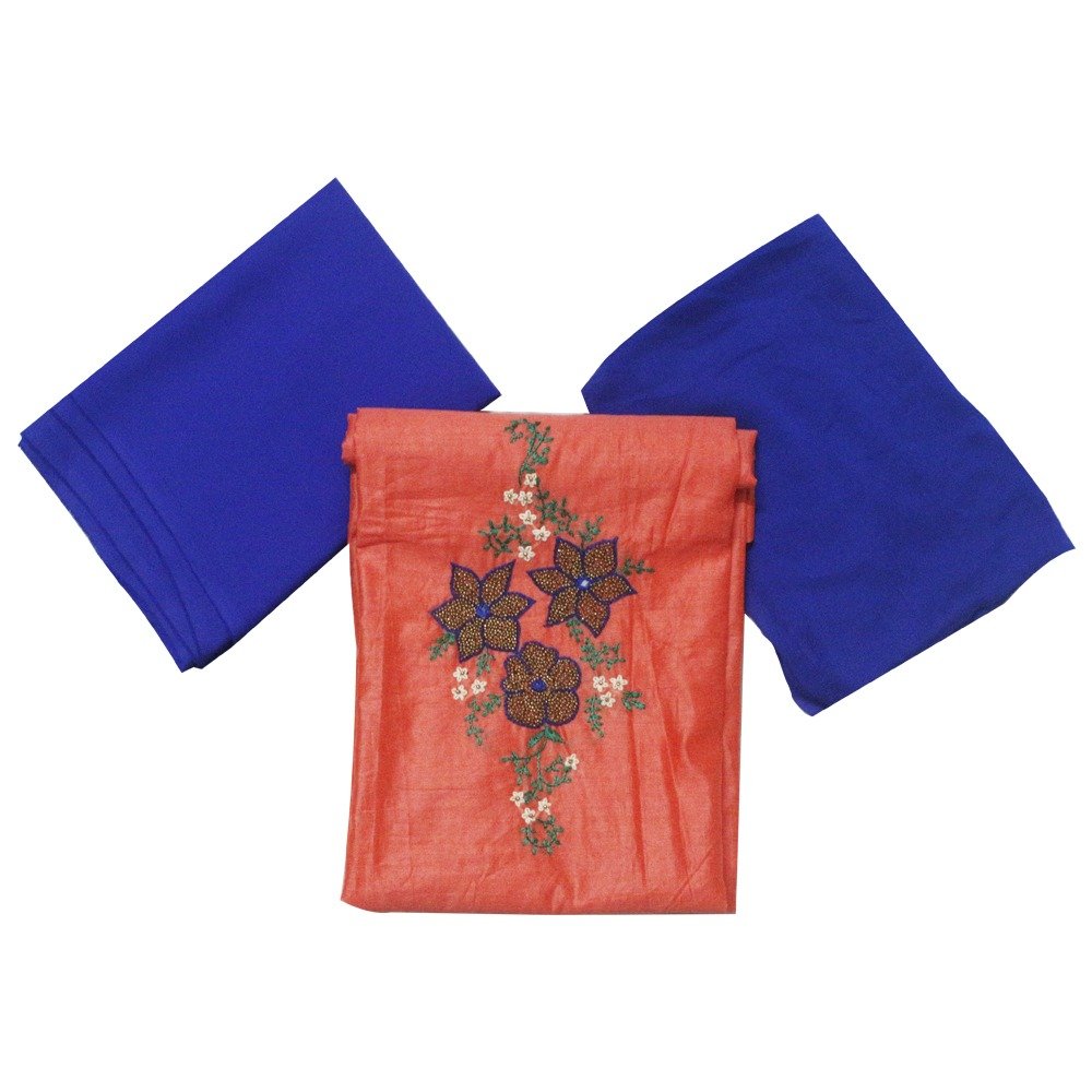 Appealing Churidar material, full set, Chantheri Silk top, Cotton bottom, Shiffon shall