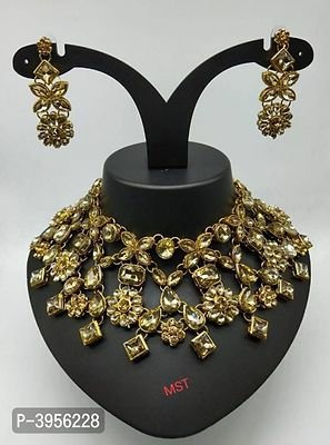 FSS Trending Golden Alloy Necklace Set