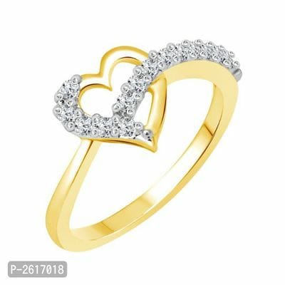 FSS Valentines Gold And Rhodium HEART  Plated Alloy Ring For Women