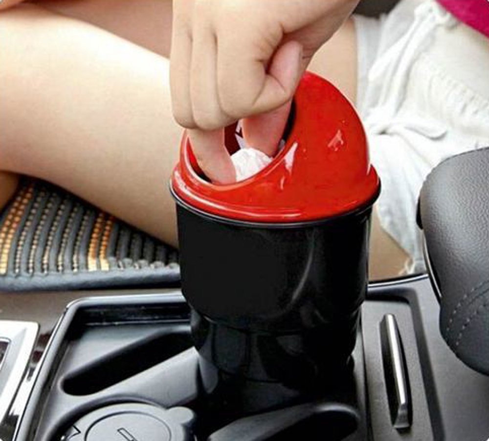Plastic Mini Car TrashBin CanHolder Dustbin CoinHolder