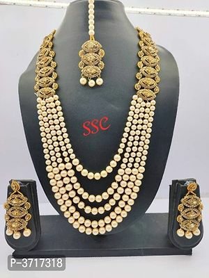 FSS Elegant Pearl  Studded MaangTikka  Jewelry