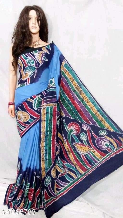 EKD Pure cotton batic malmal saree